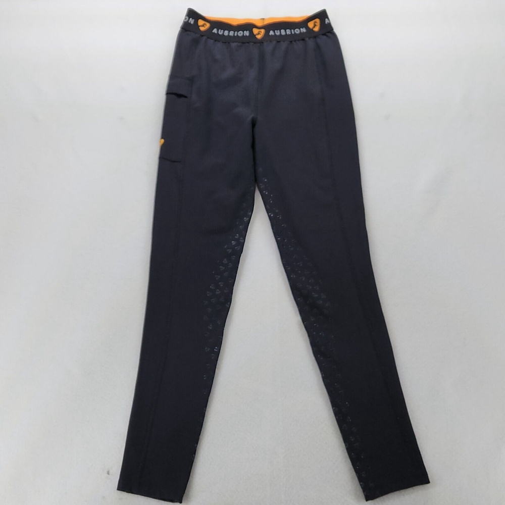 Shires Aubrion Riding Pants leggings Silicone Grips Black Stretch Size US 4